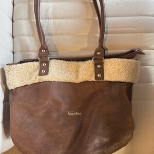 Valentina Brown and Cream Shoulder Bag